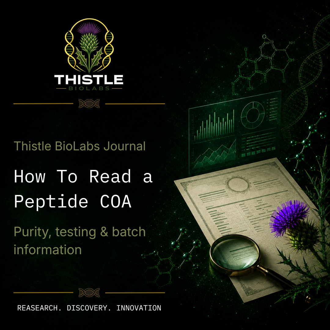 How to read a peptide certificate of analysis – Thistle BioLabs Journal