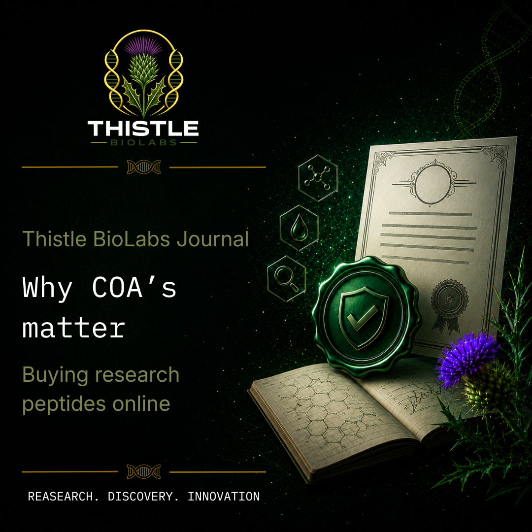 Why peptide certificates of analysis matter – Thistle BioLabs Journal